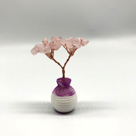 S5 Resin base natural crystal tree simple popular stalls small ornaments