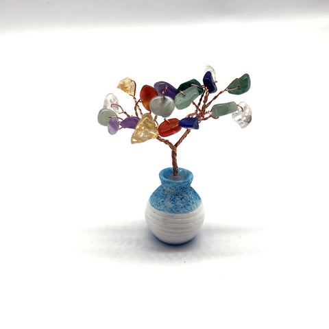 S5 Resin base natural crystal tree simple popular stalls small ornaments