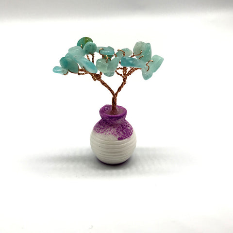S5 Resin base natural crystal tree simple popular stalls small ornaments