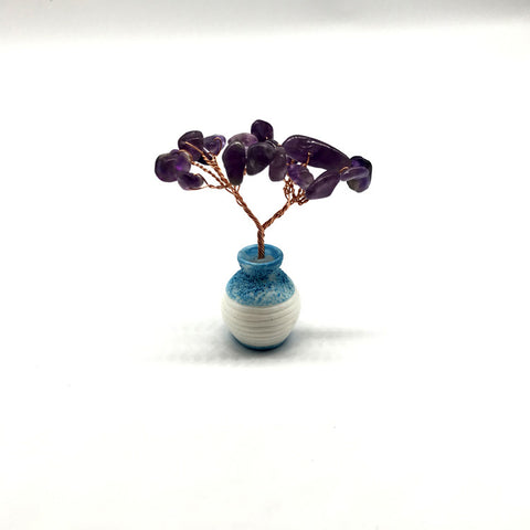 S5 Resin base natural crystal tree simple popular stalls small ornaments