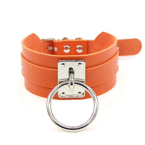 New fashion PU leather silver single neckband Inpluser