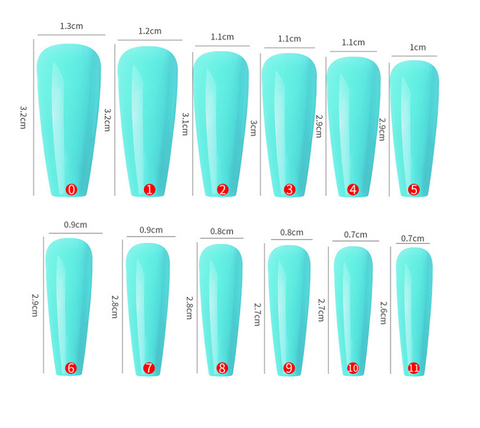 N08 Long lake blue ballerina patch women false nail 24pcs/box with jel glue