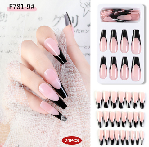 N17 Wearable patch manicure false nail 24pcs/box with jelly glue