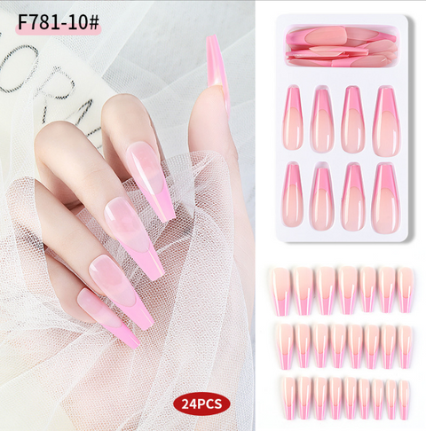 N20 False wearable nail for women patches 24pcs/box with jelly glue