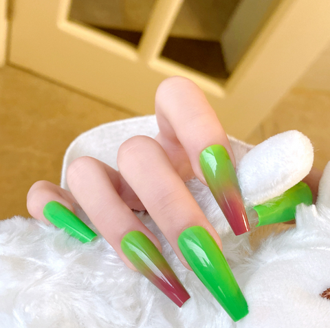 N31 Winter jujube gradient false nail with 24pcs/box jelly glue