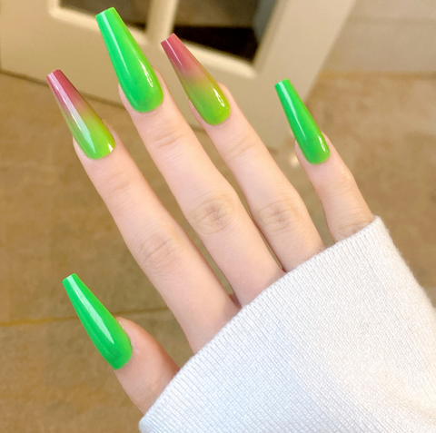 N31 Winter jujube gradient false nail with 24pcs/box jelly glue