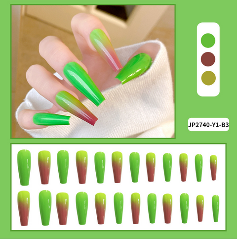 N31 Winter jujube gradient false nail with 24pcs/box jelly glue