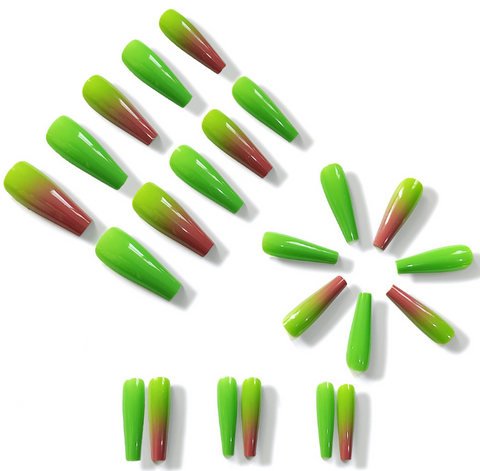 N31 Winter jujube gradient false nail with 24pcs/box jelly glue