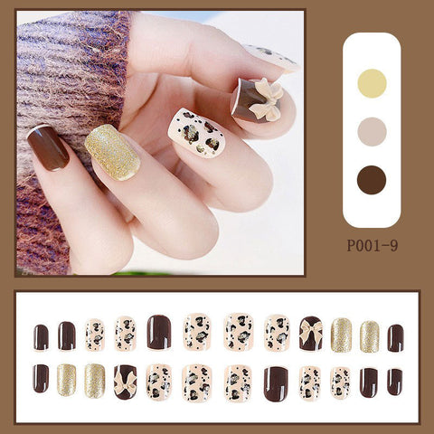 N57 New Wearable False Nail For Women with 24pcs/box jel glue