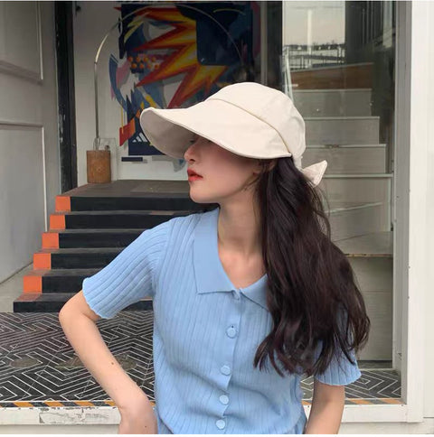 Rear bow tie big fisherman hat summer sun protection and UV protection