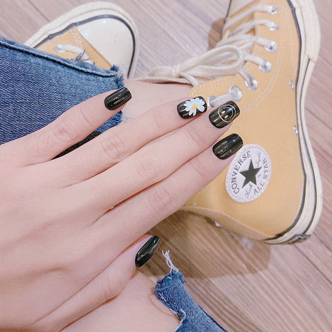 N56 New design long coffin false nail 24pcs/box with jel glue
