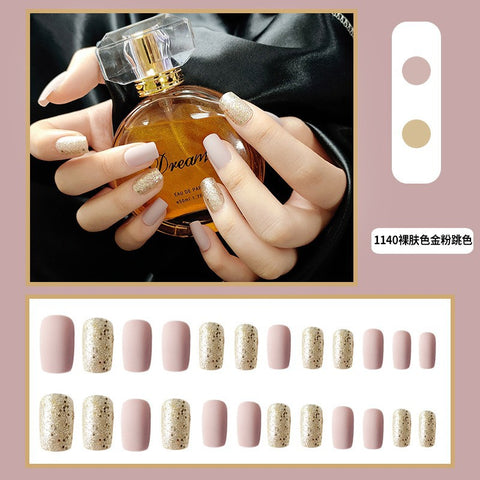 N80 Popular Hot Selling Fashion Professional Colorful False Nail 24pcs/box with jelly glue