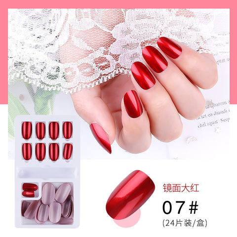N59 New female red series removable false nail patch 24pcs/box with tools