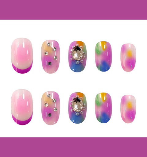 N66 Hot sale ultra-thin waterproof false nails 24pcs/box with jel glue