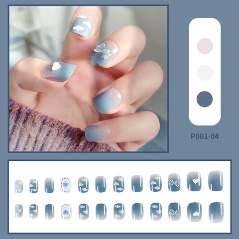 N57 New Wearable False Nail For Women with 24pcs/box jel glue