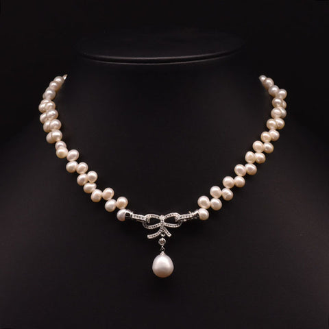 natural freshwater pearl necklace women's collarbone chain