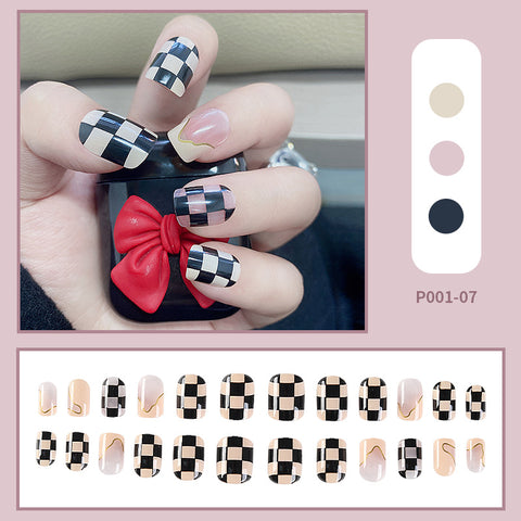 N60 New Wearable Nail Sticker False Nail 24pcs/box with jel glue