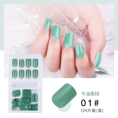 N58 Manicure wearable plate false nail 24pcs/box with jel glue