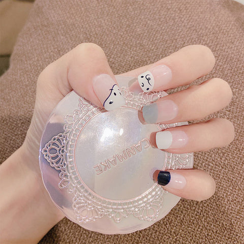 N56 New design long coffin false nail 24pcs/box with jel glue