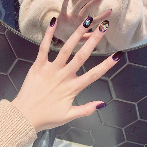 N65 New wearable manicure false nail 24pcs/box with jel glue