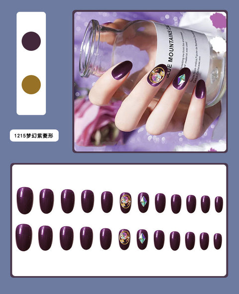 N65 New wearable manicure false nail 24pcs/box with jel glue