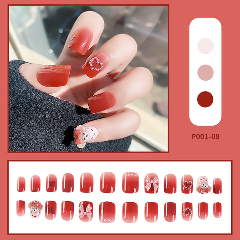 N57 New Wearable False Nail For Women with 24pcs/box jel glue