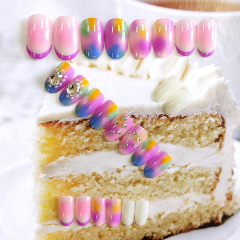 N66 Hot sale ultra-thin waterproof false nails 24pcs/box with jel glue
