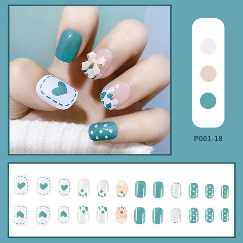 N57 New Wearable False Nail For Women with 24pcs/box jel glue
