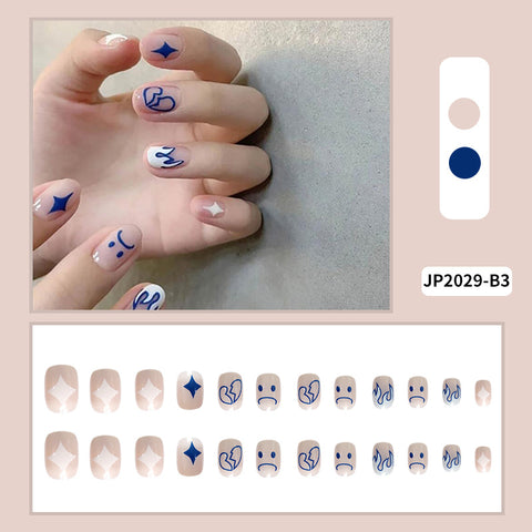 N55 hot sale ladies detachable waterproof false nail 24pcs/box with jel glue