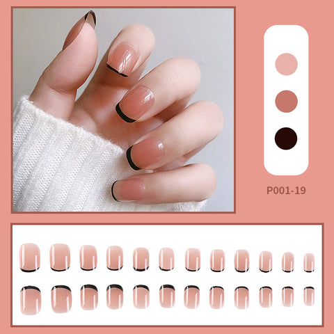 N57 New Wearable False Nail For Women with 24pcs/box jel glue