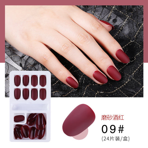 N59 New female red series removable false nail patch 24pcs/box with tools