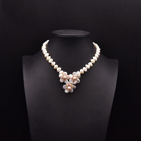 natural freshwater pearl necklace women's collarbone chain
