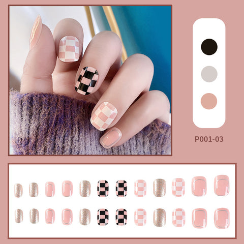 N60 New Wearable Nail Sticker False Nail 24pcs/box with jel glue