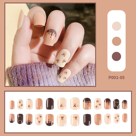 N60 New Wearable Nail Sticker False Nail 24pcs/box with jel glue