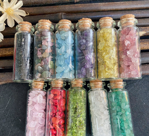 S3 Natural crystal stone gravel glass wishing bottle Home furnishing articles