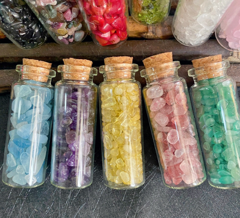 S3 Natural crystal stone gravel glass wishing bottle Home furnishing articles