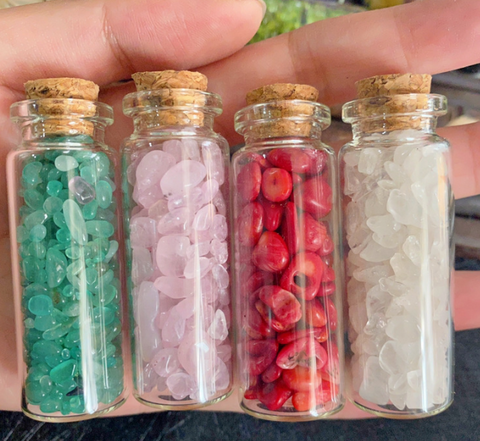 S3 Natural crystal stone gravel glass wishing bottle Home furnishing articles