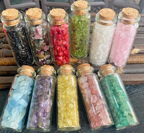 S3 Natural crystal stone gravel glass wishing bottle Home furnishing articles