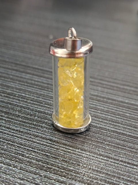 S9 Natural crystal gravel wishing bottle glass gravel pendant