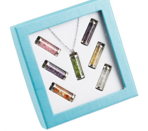 S9 Natural crystal gravel wishing bottle glass gravel pendant