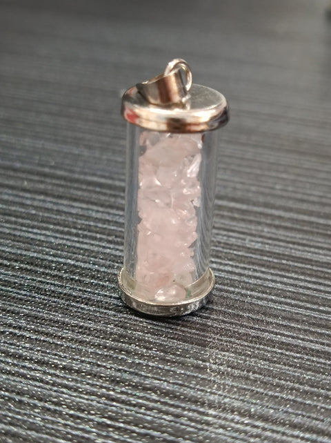 S9 Natural crystal gravel wishing bottle glass gravel pendant