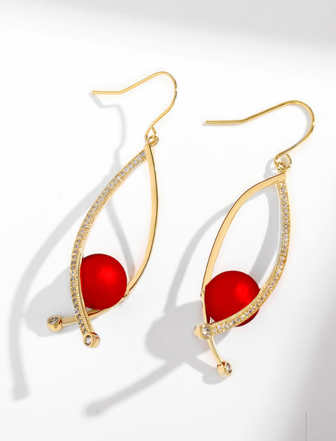 Silver hook spiral niche imitation pearl earrings for women