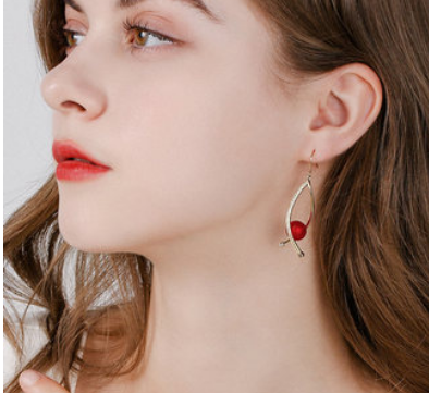 Silver hook spiral niche imitation pearl earrings for women