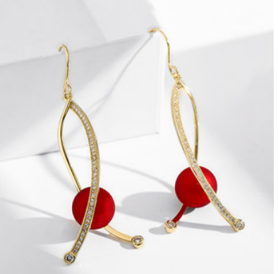 Silver hook spiral niche imitation pearl earrings for women