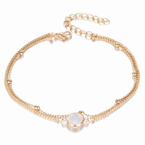 Simple Heart Female Anklets Barefoot Crochet Sandals Foot Jewelry