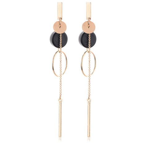 Long Crystal Tassel Dangle Earrings for Women