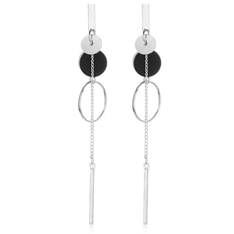 Long Crystal Tassel Dangle Earrings for Women