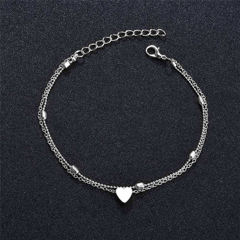 Retro Pearl Heart Infinity Ankle Anklet Bracelet Set Bohemia Foot Beach Anklets
