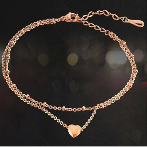 Retro Pearl Heart Infinity Ankle Anklet Bracelet Set Bohemia Foot Beach Anklets