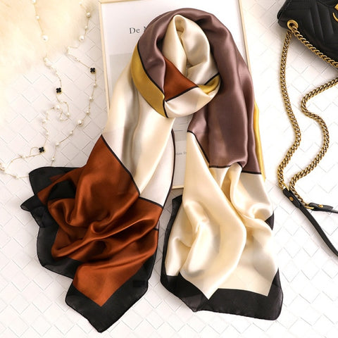 New Summer Women Silk Scarf Beach Hijab Shawls and Wraps Female